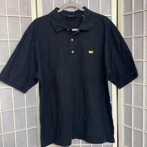 Masters Black Golf Augusta National Performance Preppy Country Club Polo Shirt L